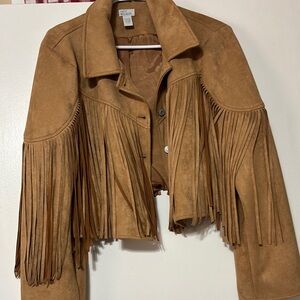 Wilsons Leather Tan Leather Fringe Jacket